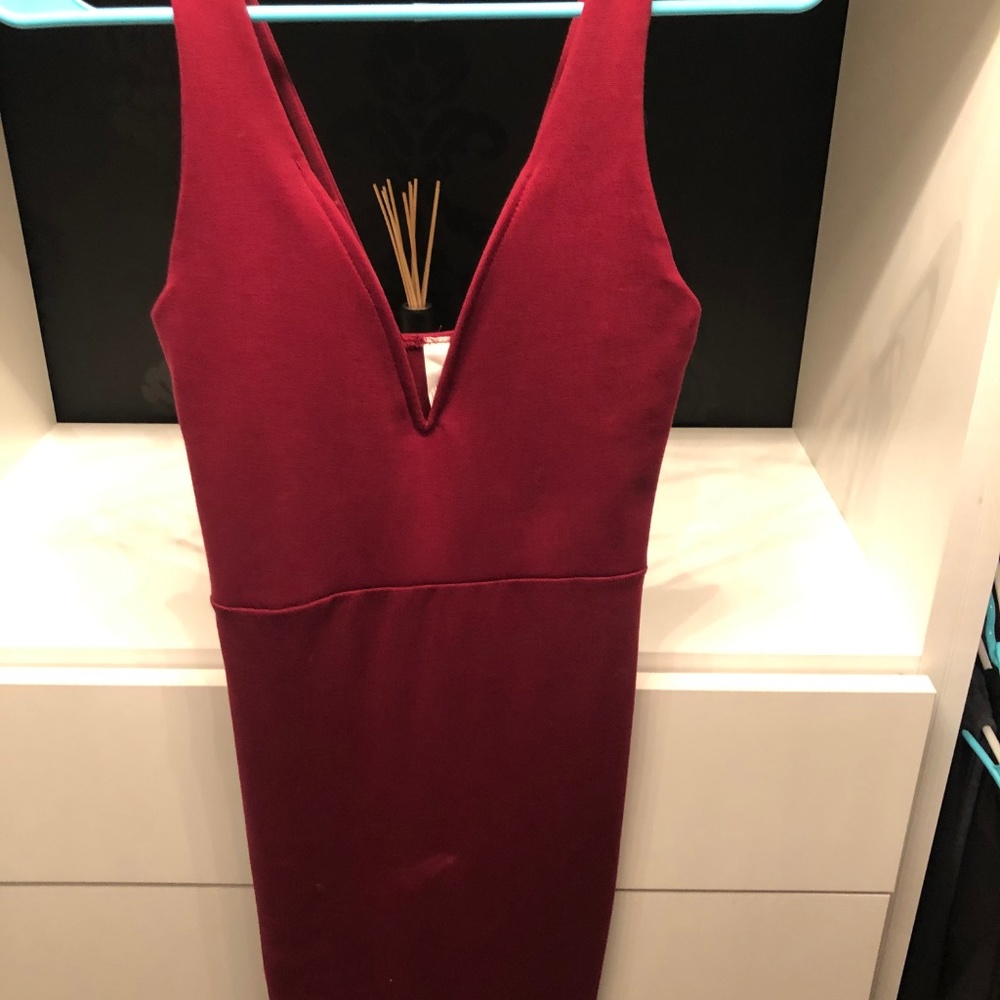 Red Holiday Jolie Deep V Dress